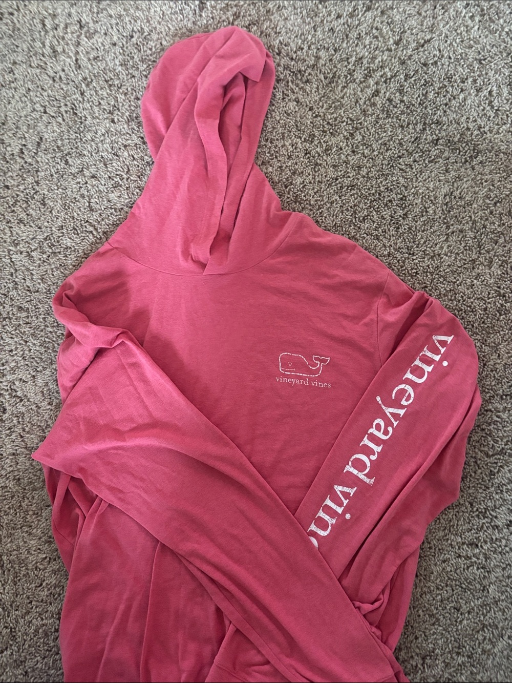 Vineyard Vines Rose Pink Whale Logo Hoodie